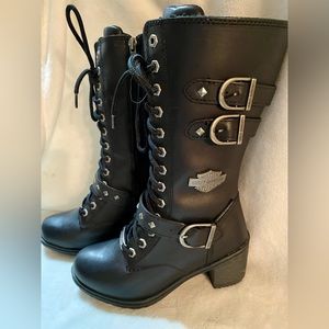 NEVER WORN. Lace up Harley Davidson Riding Boots for Women. Size 6 US.
